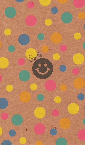 [LINE着せ替え] カラフル水玉クラフト紙-スマイル18-の画像1