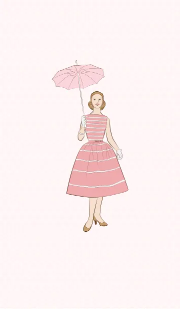 [LINE着せ替え] 1950's Girl (Pink)の画像1