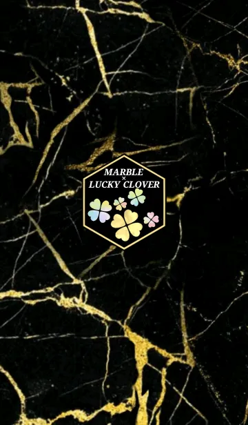 [LINE着せ替え] LUCKY CLOVER x GOLD MARBLEの画像1