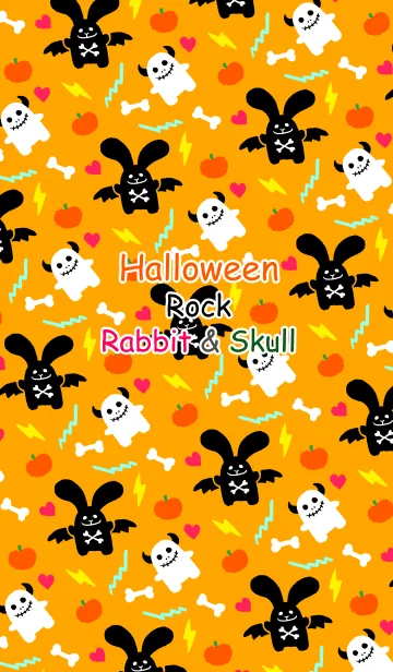 [LINE着せ替え] ロックなウサギとドクロちゃん★ハロウィンの画像1