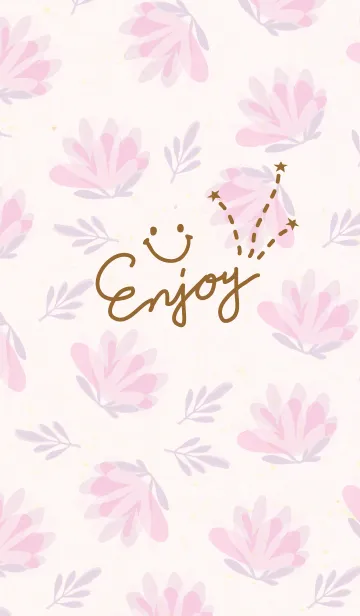 [LINE着せ替え] シンプルピンクお花-スマイル21-の画像1
