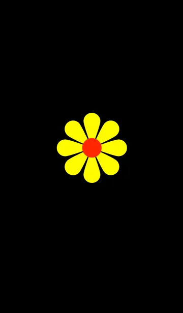[LINE着せ替え] シンプル 黄色の花 [ Black ] No.2の画像1