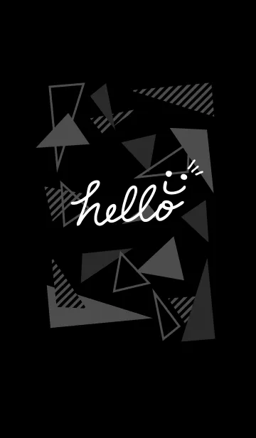 [LINE着せ替え] モノクロ三角-スマイル23-の画像1