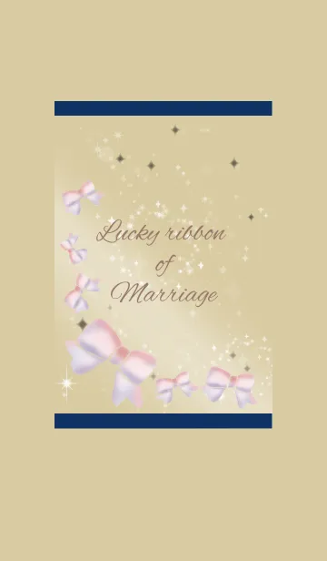 [LINE着せ替え] ネイビー/素敵な縁を結ぶラッキーリボンの画像1