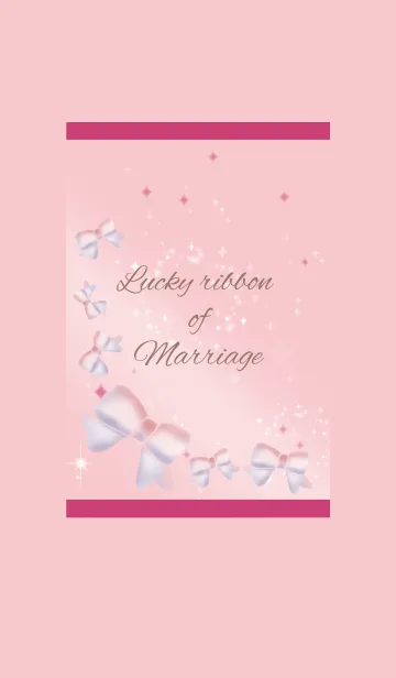 [LINE着せ替え] ピンク/素敵な縁を結ぶラッキーリボンの画像1