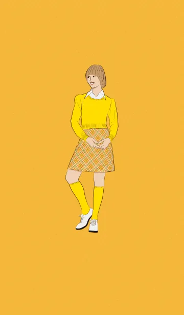 [LINE着せ替え] 1970's Girl (Yellow)の画像1