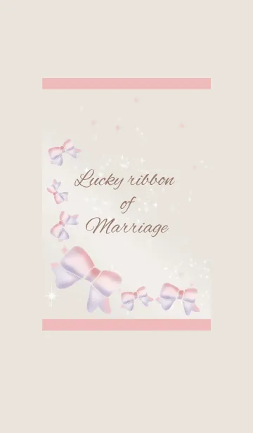 [LINE着せ替え] ベージュ＆ピンク/縁を結ぶラッキーリボンの画像1