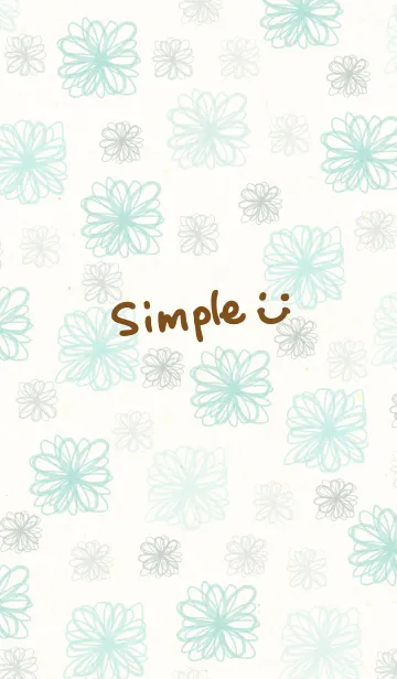 スマイル-グリーンお花25-の着せ替えメイン画像