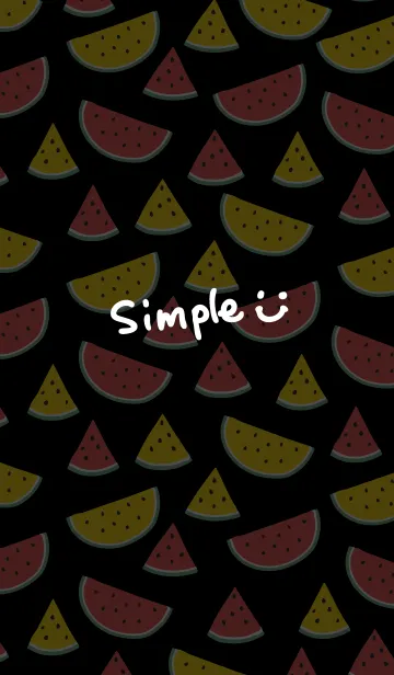 [LINE着せ替え] スマイル・スイカ-黒25-の画像1