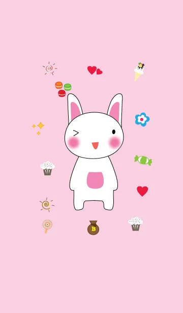 [LINE着せ替え] Cute rabbit theme v.12 (JP)の画像1