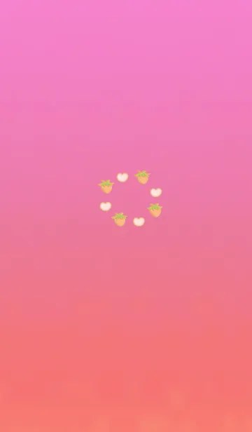 [LINE着せ替え] 幸運のイチゴハートオレンジの画像1