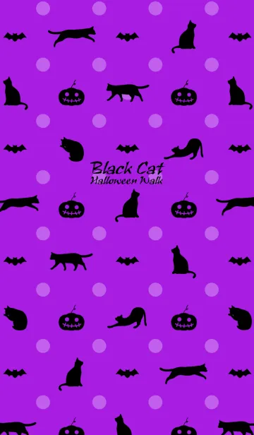 [LINE着せ替え] Black Cat Halloween Walkの画像1