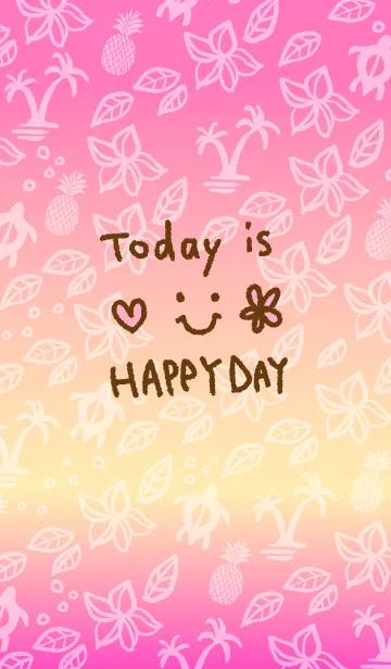 [LINE着せ替え] 夏 アロハ ピンク-スマイル10-の画像1