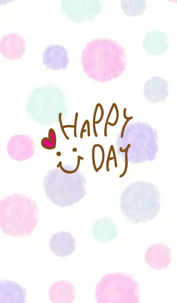 [LINE着せ替え] 水彩水玉-スマイル7-の画像1