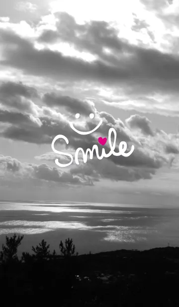 [LINE着せ替え] モノクロ雲-スマイル27-の画像1