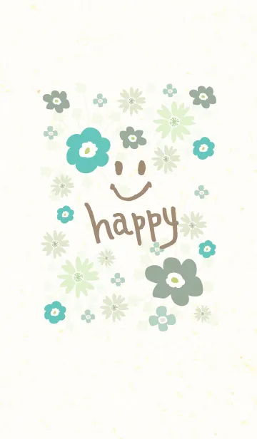 [LINE着せ替え] 北欧風お花3-スマイル17-の画像1