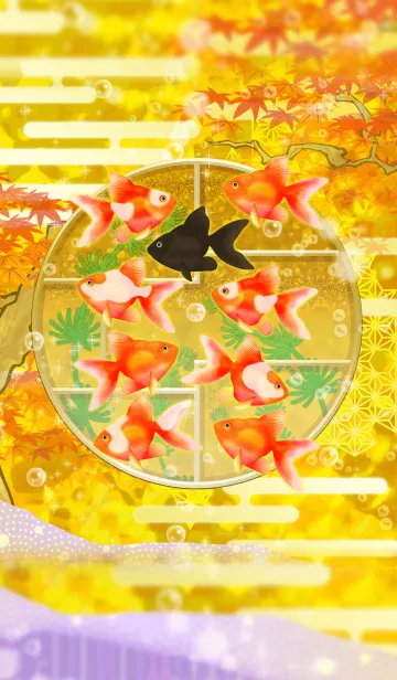[LINE着せ替え] 絢爛金魚の画像1