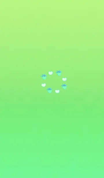 [LINE着せ替え] 幸運のイチゴハートグリーンブルーの画像1