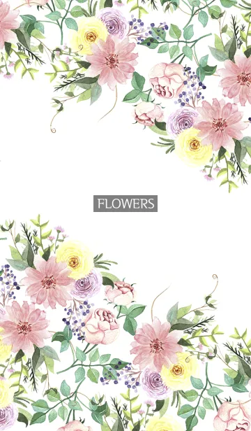 [LINE着せ替え] water color flowers_633の画像1