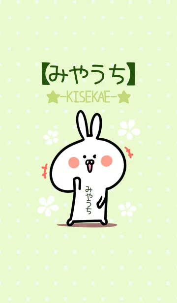 [LINE着せ替え] ☆【みやうち】のウサギ着せかえ☆Green☆の画像1