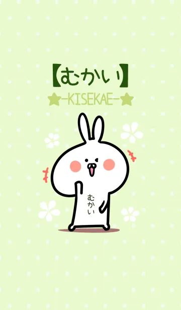 [LINE着せ替え] ☆【むかい】のウサギ着せかえ☆Green☆の画像1