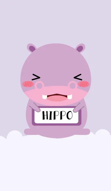 [LINE着せ替え] Simple Love Cute Hippo Theme (jp)の画像1