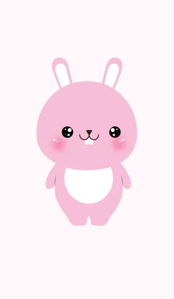 [LINE着せ替え] Face Pink Rabbit Theme (jp)の画像1