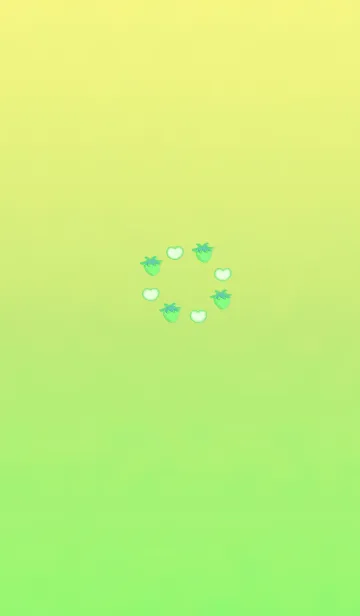 [LINE着せ替え] 幸運のイチゴハートグリーンの画像1