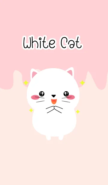 [LINE着せ替え] Lovely White Cat Theme V.2 (jp)の画像1