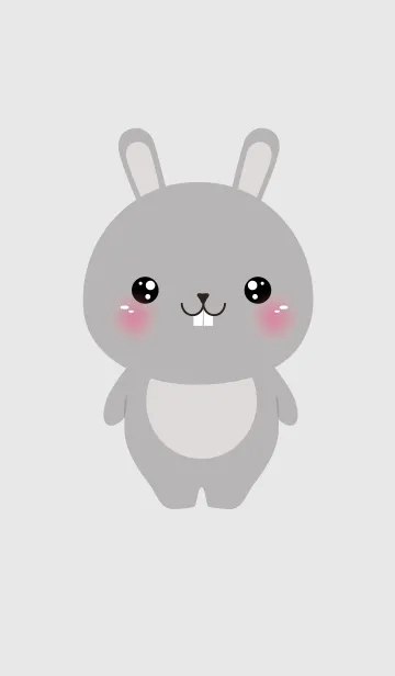 [LINE着せ替え] Face Gray Rabbit Theme (jp)の画像1