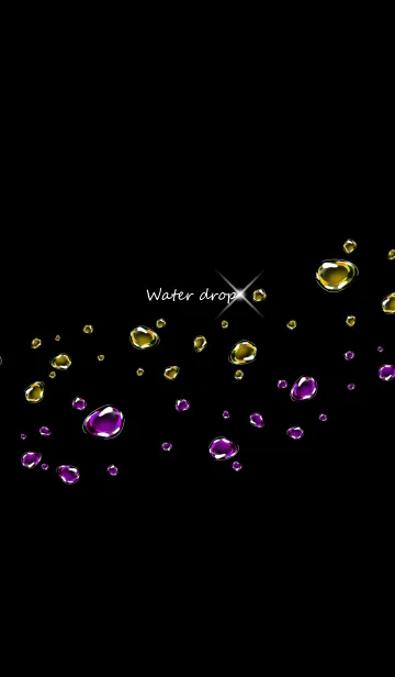 [LINE着せ替え] Water drop -Yellow ＆ Purple-の画像1