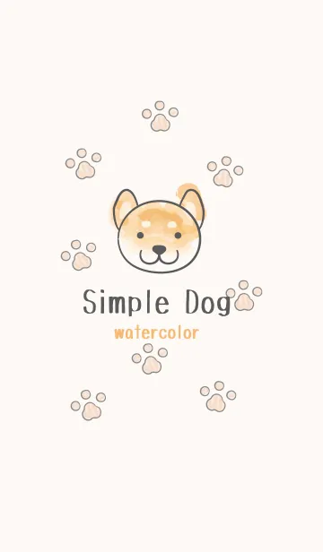 [LINE着せ替え] シンプルな犬の水彩の画像1