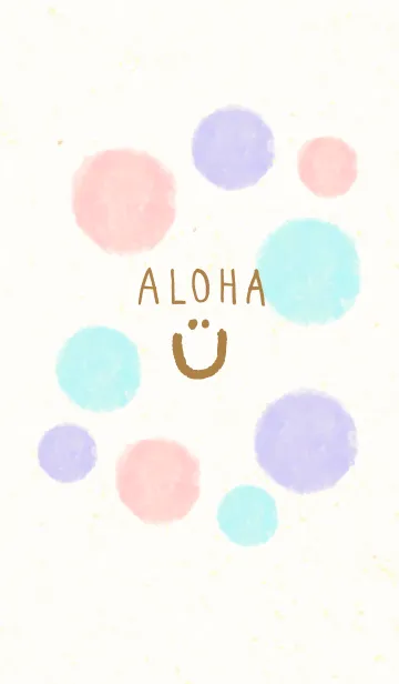 [LINE着せ替え] 大人水彩水玉4-スマイル19-の画像1