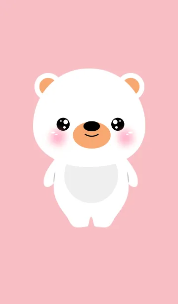 [LINE着せ替え] Face White Bear Theme(jp)の画像1