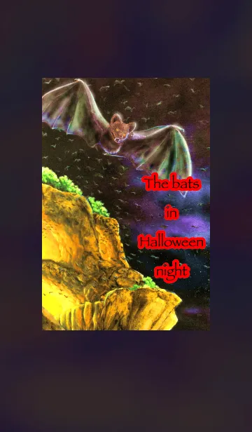 [LINE着せ替え] ハロウィンの夜のコウモリたちの画像1