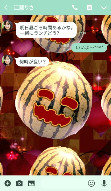 [LINE着せ替え] Lovely Halloween watermelonの画像3