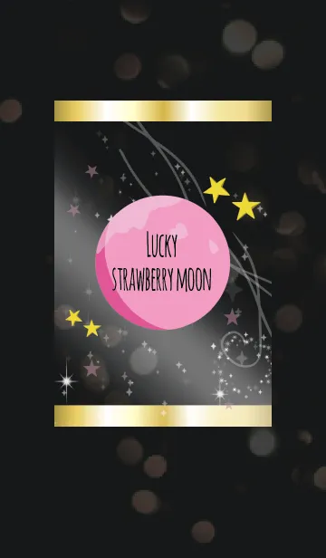 [LINE着せ替え] 黒＆ピンク / 幸運のストロベリームーンの画像1