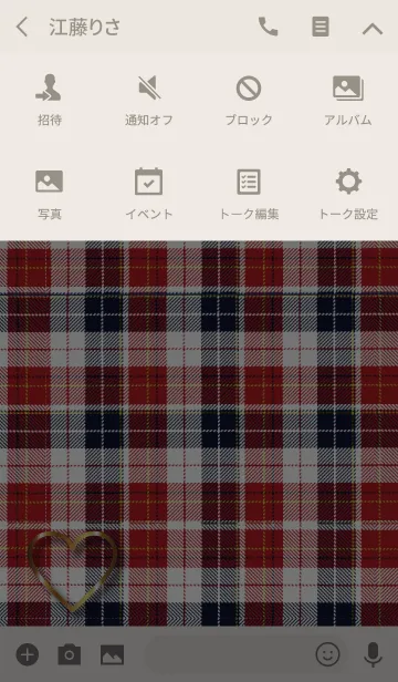 [LINE着せ替え] Tartan check and Gold Heart.の画像4