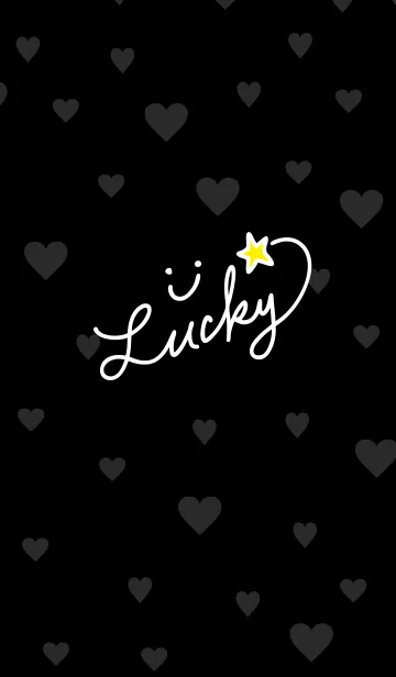 [LINE着せ替え] 黒背景にハート-スマイル3-の画像1