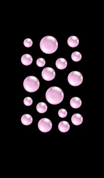 [LINE着せ替え] シャボン玉 ピンク[ 黒背景 ] No.1の画像1
