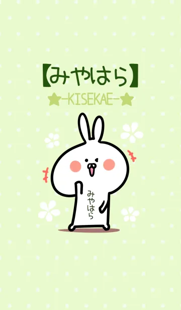 [LINE着せ替え] ☆【みやはら】のウサギ着せかえ☆Green☆の画像1