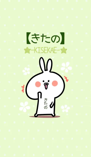 [LINE着せ替え] ☆【きたの】のウサギ着せかえ☆Green☆の画像1