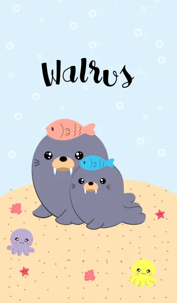 [LINE着せ替え] I Love Cute Walrus Theme (jp)の画像1