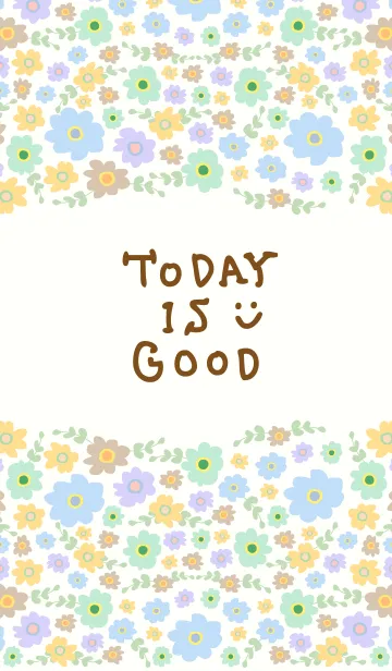 [LINE着せ替え] カラフルお花-スマイル14-の画像1