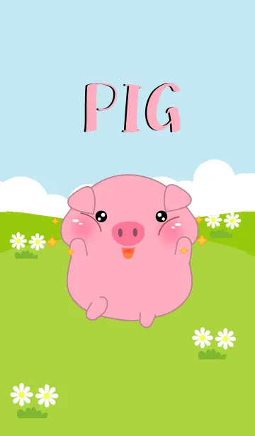 [LINE着せ替え] I Love Cute Pink Pig Theme (jp)の画像1