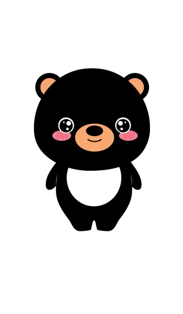 [LINE着せ替え] Face Black Bear Theme (jp)の画像1