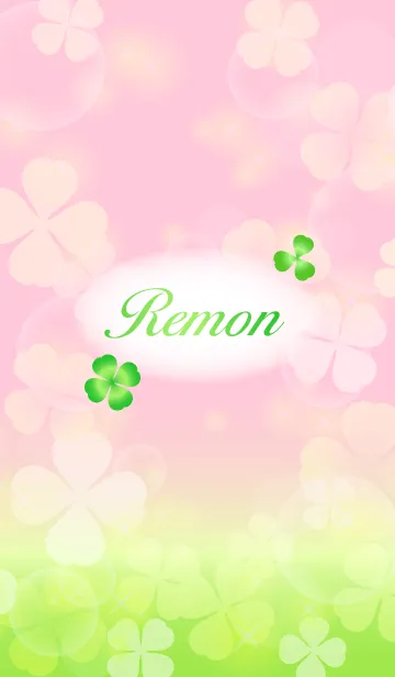 [LINE着せ替え] 【れもん】専用幸運のクローバー 桃×緑の画像1