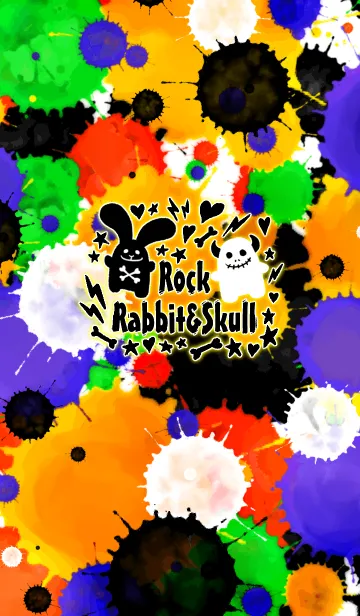 [LINE着せ替え] はでかわ★ロックなウサギとドクロちゃんの画像1