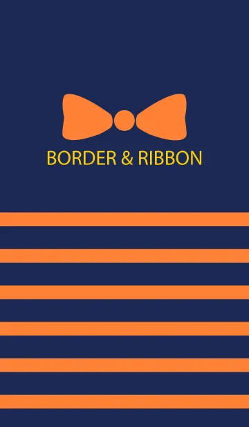 [LINE着せ替え] BORDER ＆ RIBBON -Orange-の画像1