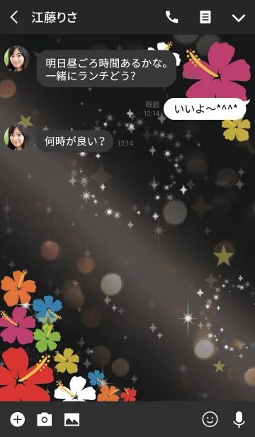 [LINE着せ替え] 黒＆黄色 / 幸運の風水ハイビスカスの画像3